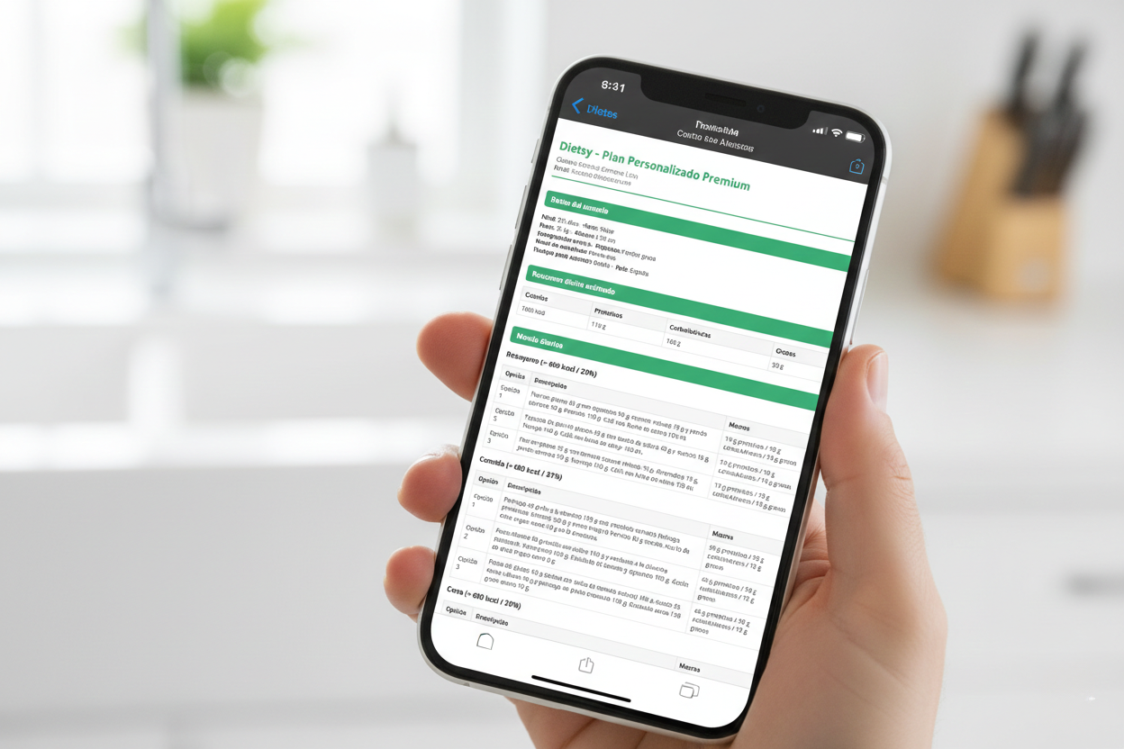 DIETSY Plan Personalizado en tu móvil